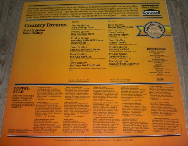 Freddy Quinn / Dave Dudley - doppia stella - Country Dreams Country 196222