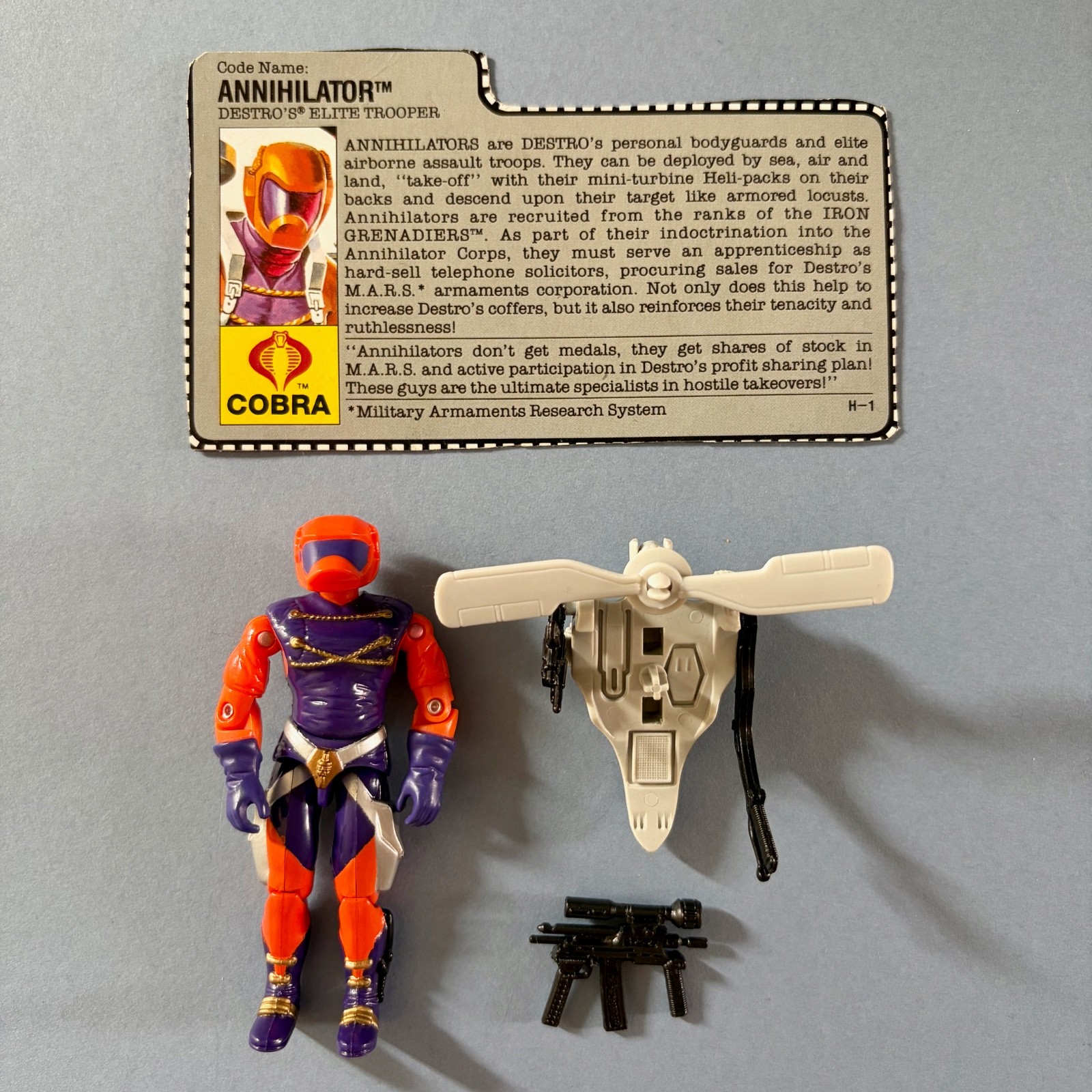 Vintage Action Force G.I. Joe - 1988 - Annihilator - Figure with File Card