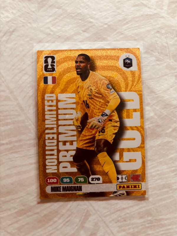 Carte adrenalyn worldcup Maignan édition prenium Gold