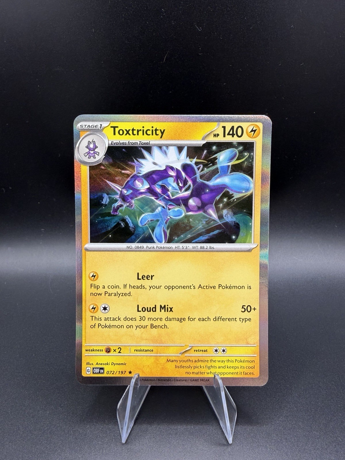Toxtricity - Holo - 72/197 Fiamme di Ossidiana - Pokemon TCG - Near Mint