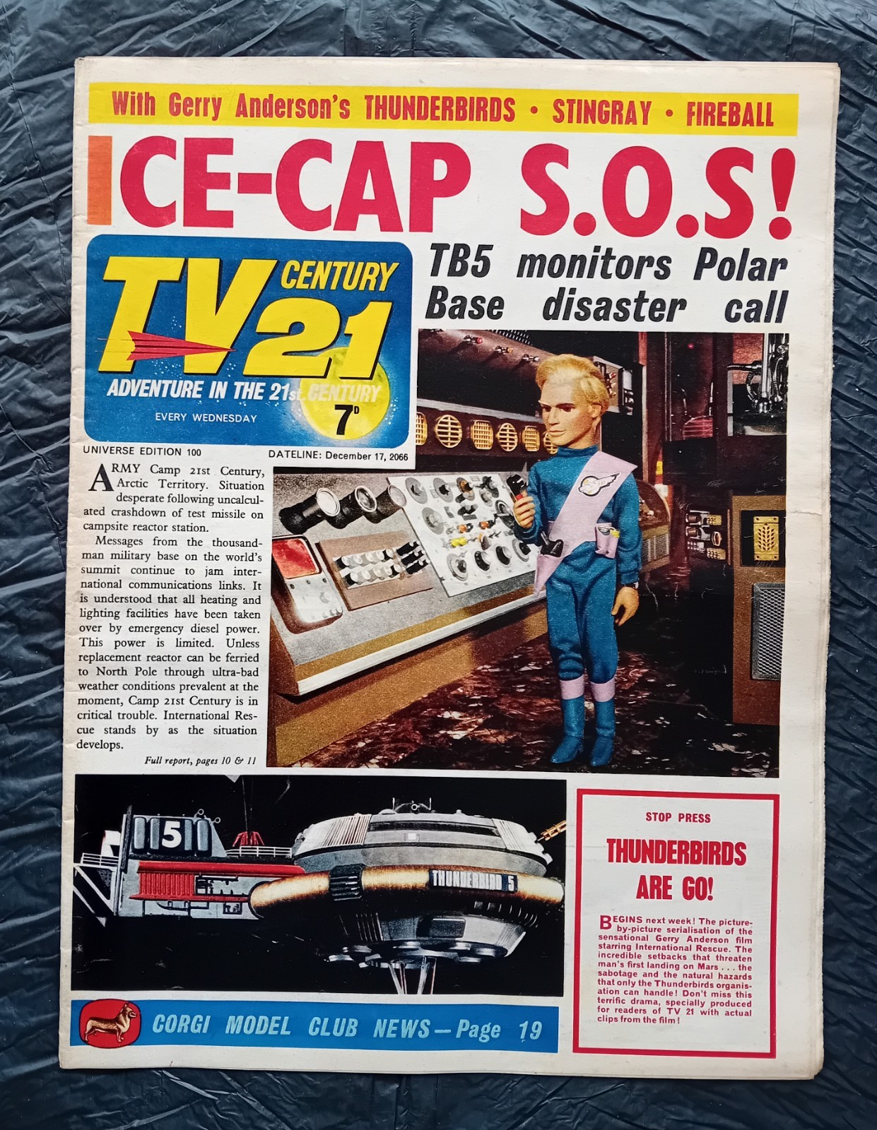 TV Century 21 comic #100 (17/12/1966). Flat/clean/complete. VG/FN