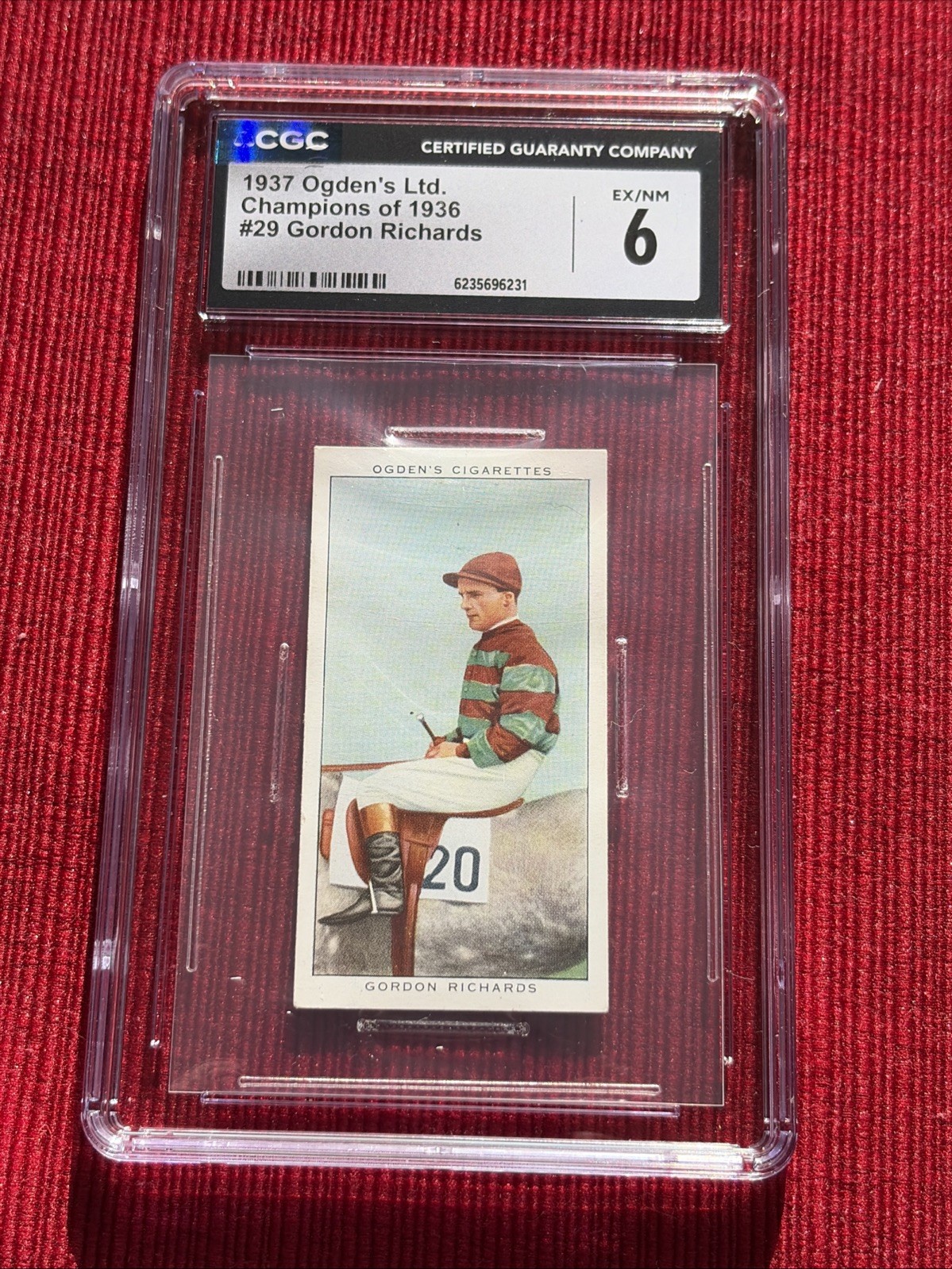 1937 Ogden’s Ltd. Champions of 1936 Jockey Gordon Richard’s CGC 6 Highest Graded