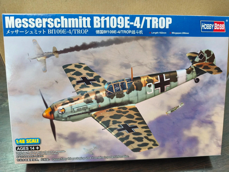 Modellino aereo Hobbyboss Messerschmitt Bf-109 E-4/TROP 1/48