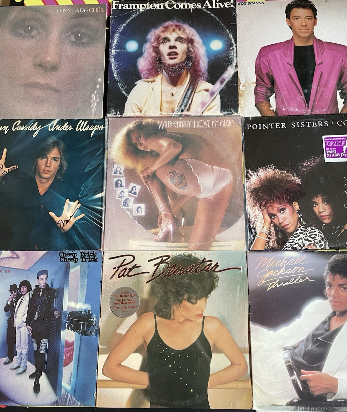 1970s 1980s Michael Jackson Pat Benatar Peter Frampton Record Lot