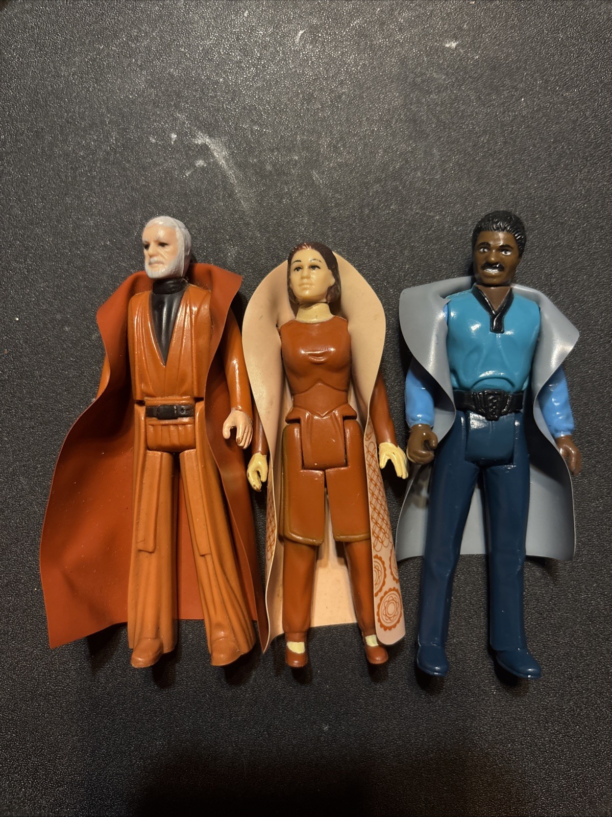 3 action figure Star Wars vintage 1977-80 Lando, Leia e Obi