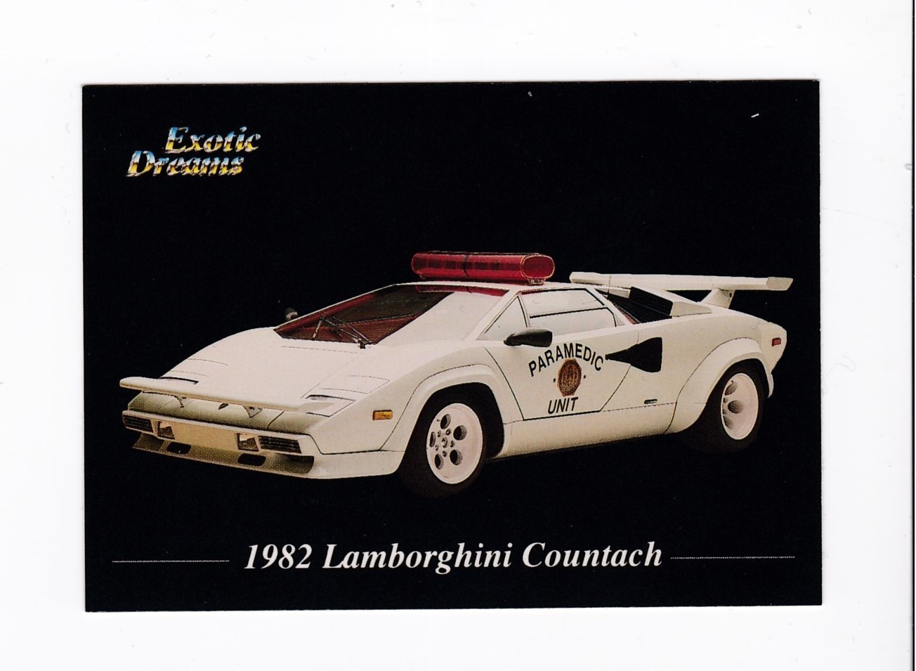 1992 All-Sports Exotic Dreams 1982 Lamborghini Countach (unità paramedica) #76