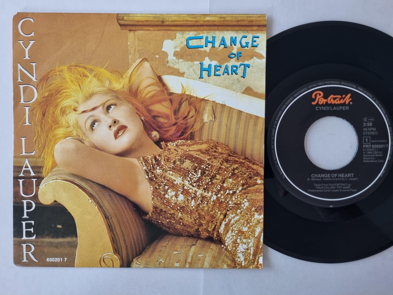 Cyndi Lauper - Change Of Heart 7'' Vinyl Holland