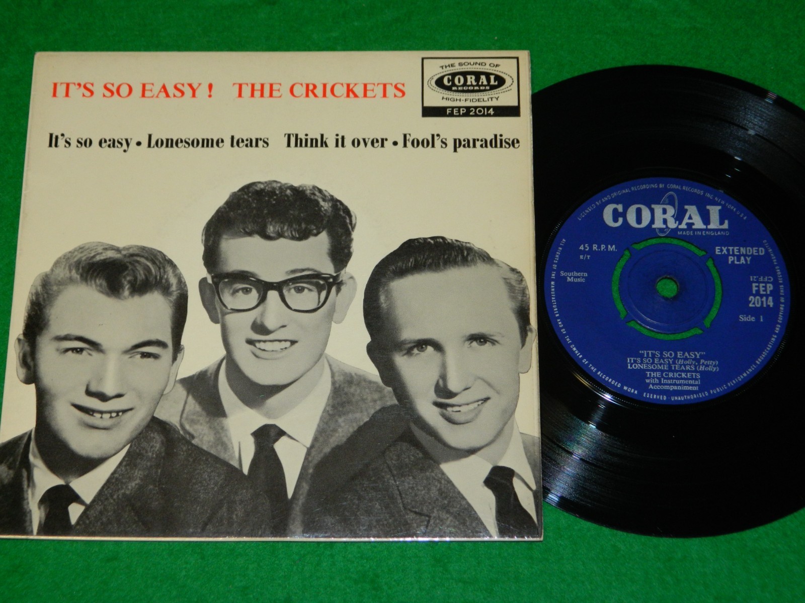 BUDDY HOLLY : It's so easy EP - (1959) 1961 round centre coral EP EX/NM