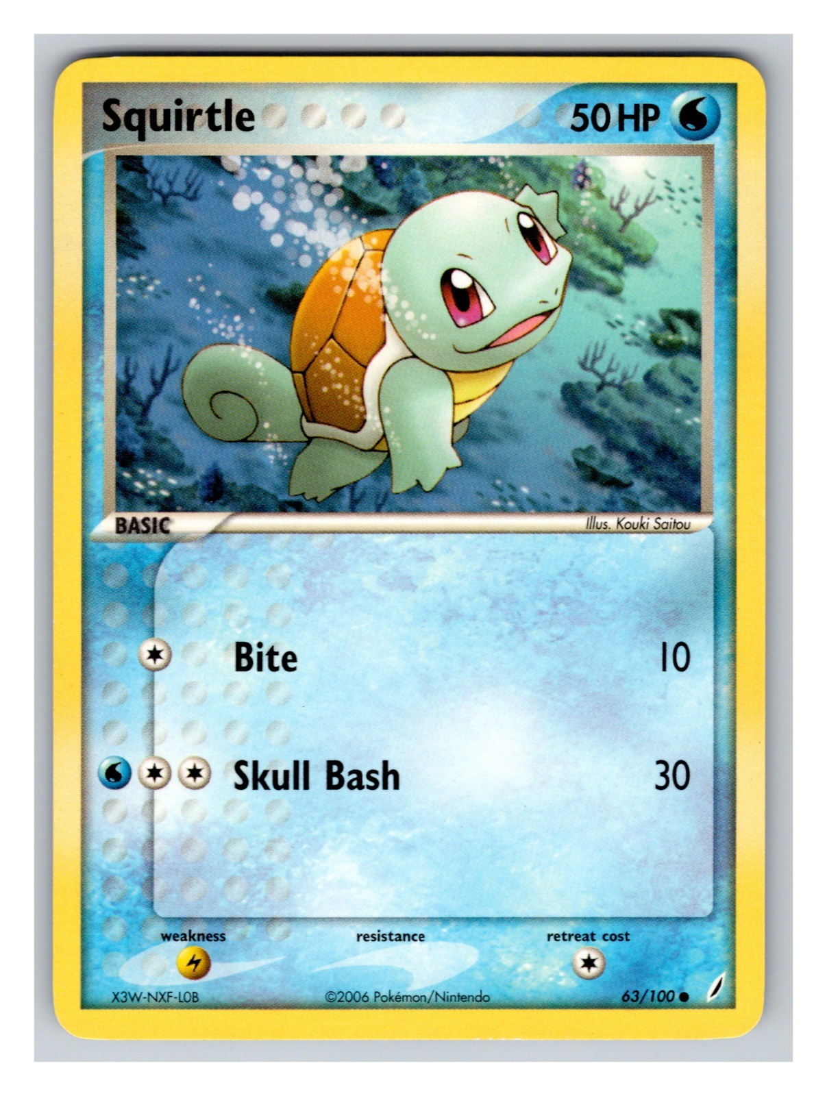 Squirtle - 063/100 63/100 EXC Pokemon Cards Crystal Guardians Rare
