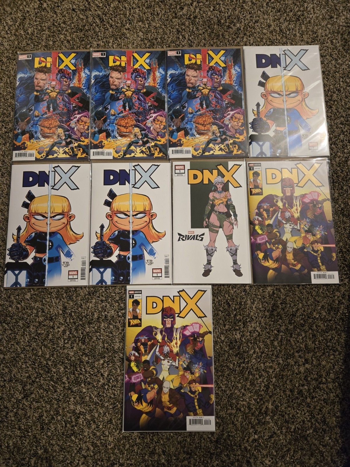 DNX #1 Var(x3), 1 Var(x3), 1 Var, 1 Var(x2) borsa cieca esclusa Marvel 2026 lotto di 9