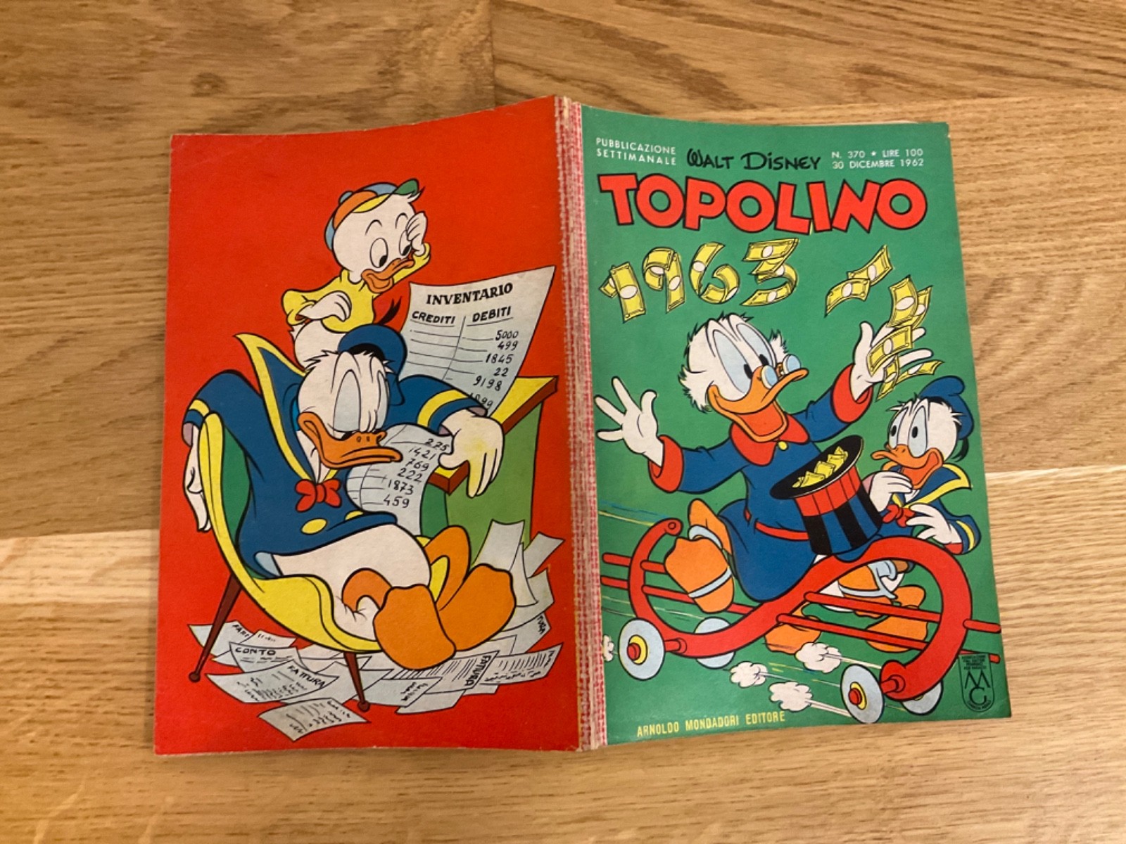 TOPOLINO LIBRETTO N.370 MONDADORI DISNEY 1962 SI BOLLINO, SI FIGURINE, SI CEDOLA
