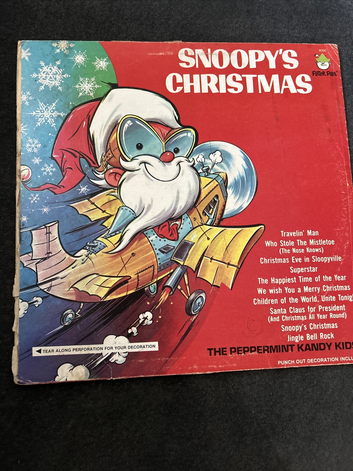 SNOOPY’S CHRISTMAS Peppermint Kandy Kids Vinyl LP Peter Pan 8090