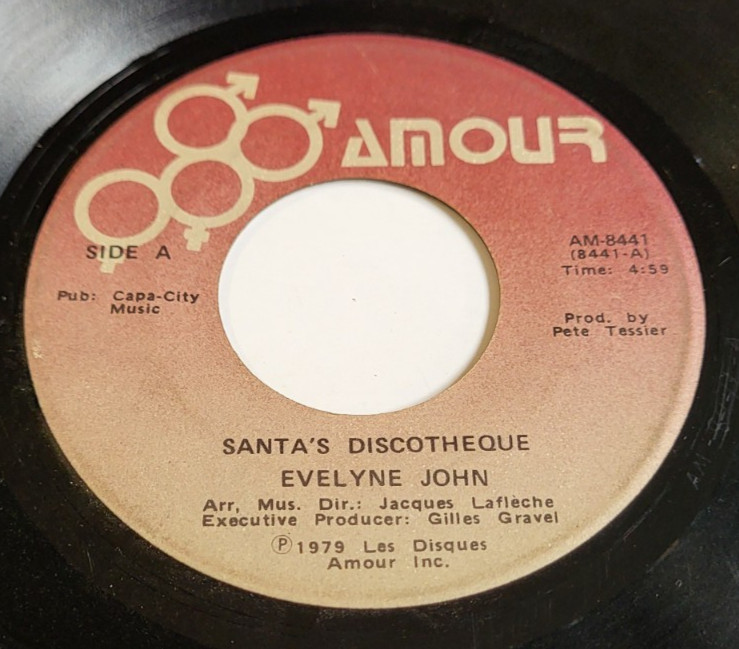Evelyne John – Santa's Discotheque 45 RPM Record 7"