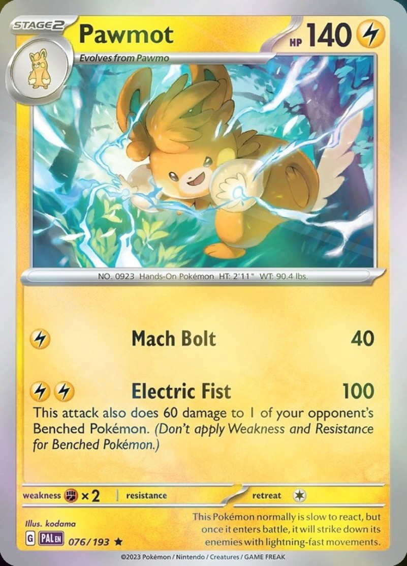 Pawmot Holo Paldea Evolved #076 Pokémon TCG