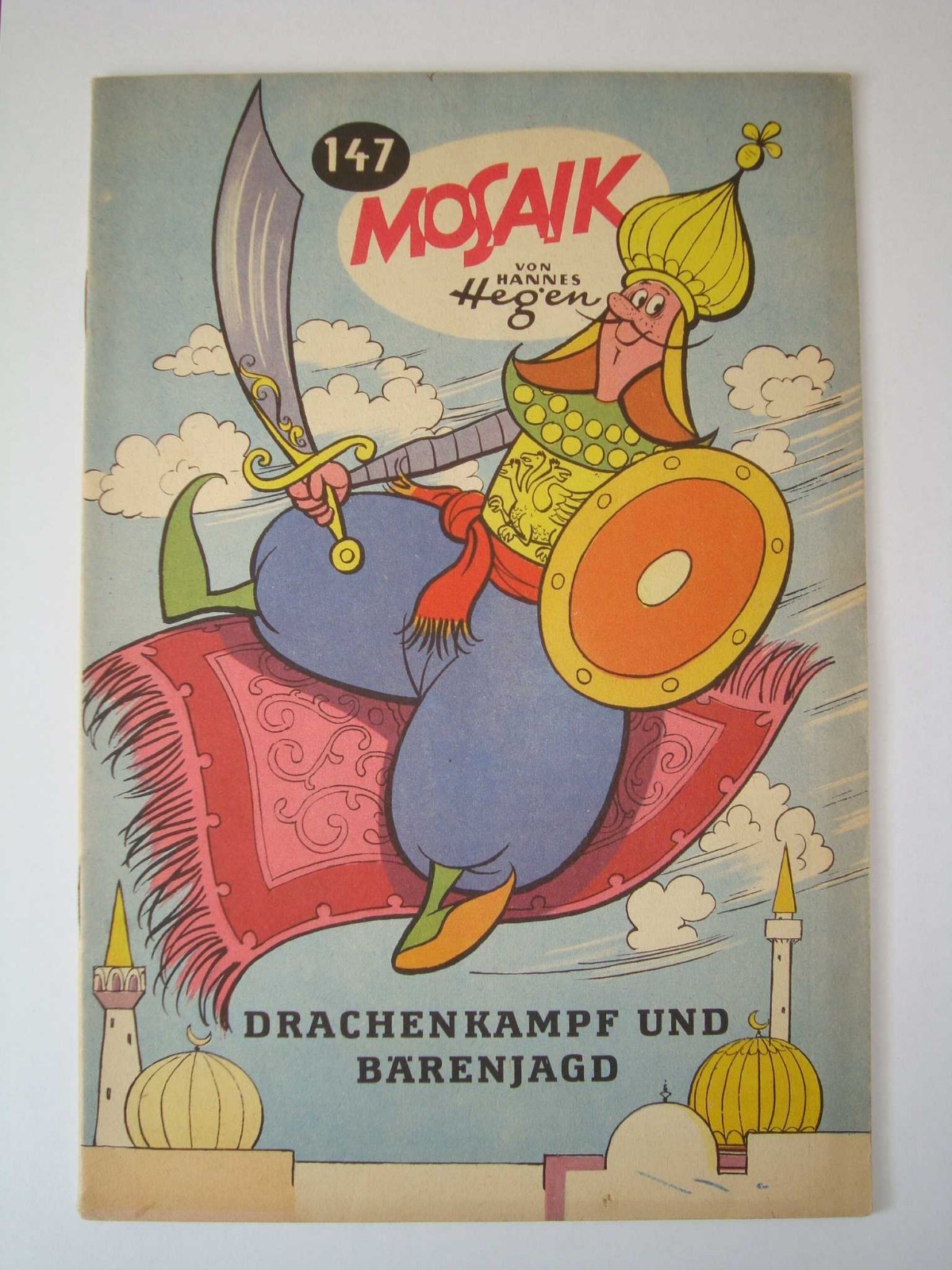 Mosaico n.147 - Combattimento al drago e caccia all'orso, originale H.Hegen, 02/1969