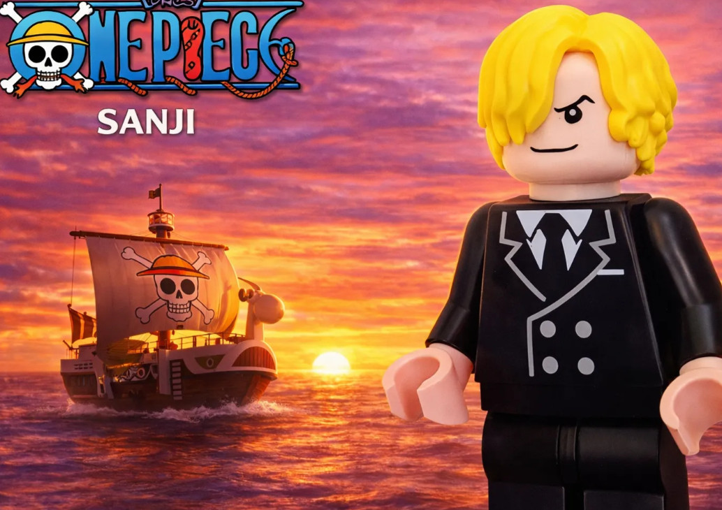 Sanji One Piece Effetto LEGO® XXL 30 cm 🏴‍☠️ Statua Stampa 3D | Idea Regalo Ani