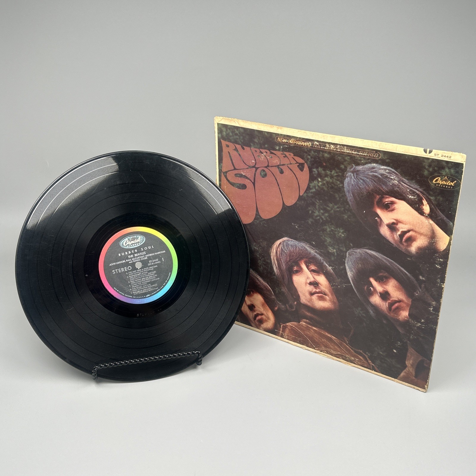 Beatles Rubber Soul ST-2442 Capitol Stereo LP 1965 - Fair Condition