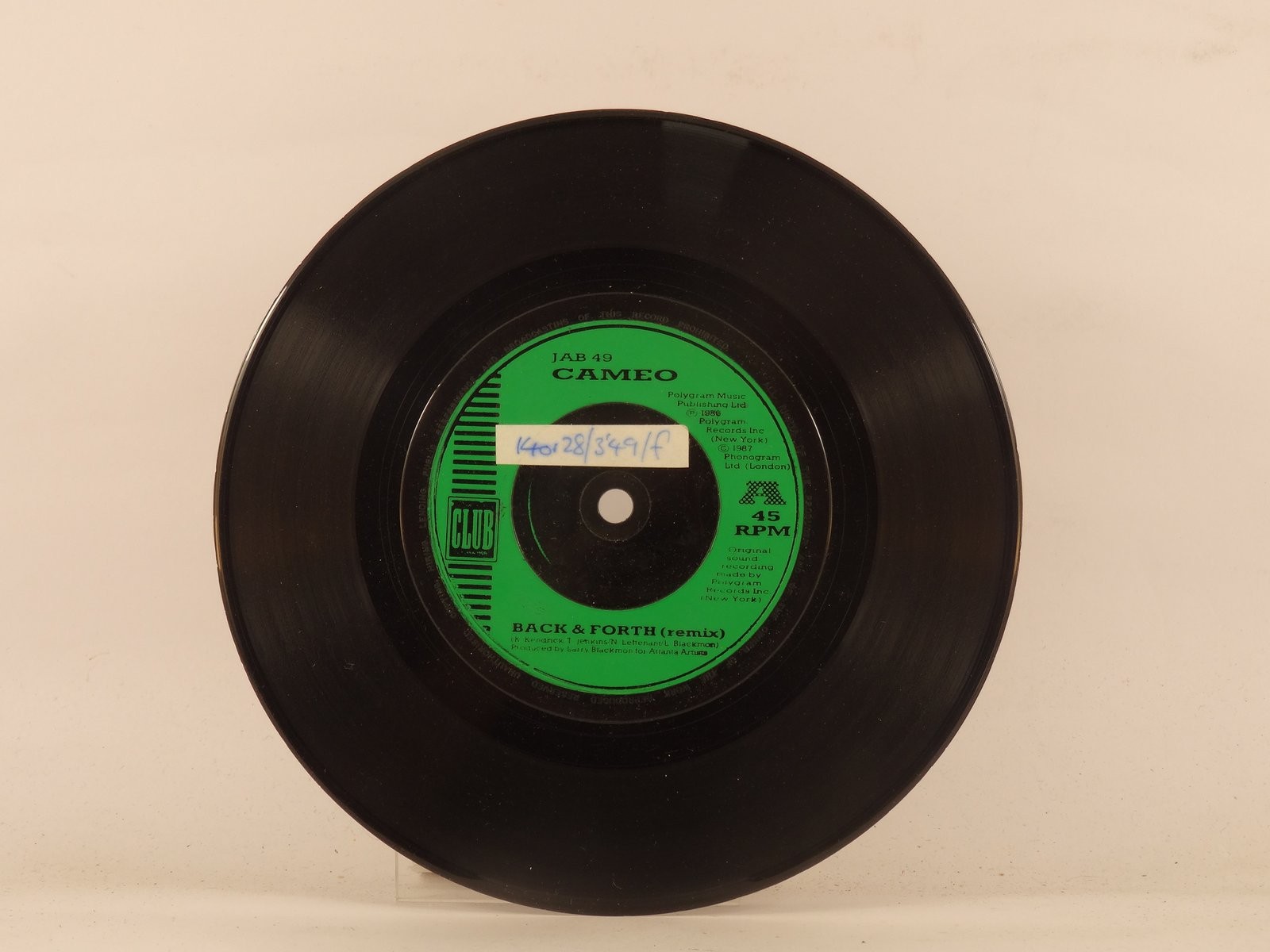 CAMEO BACK & FORTH (plain sleeve) (137) 7" CLUB
