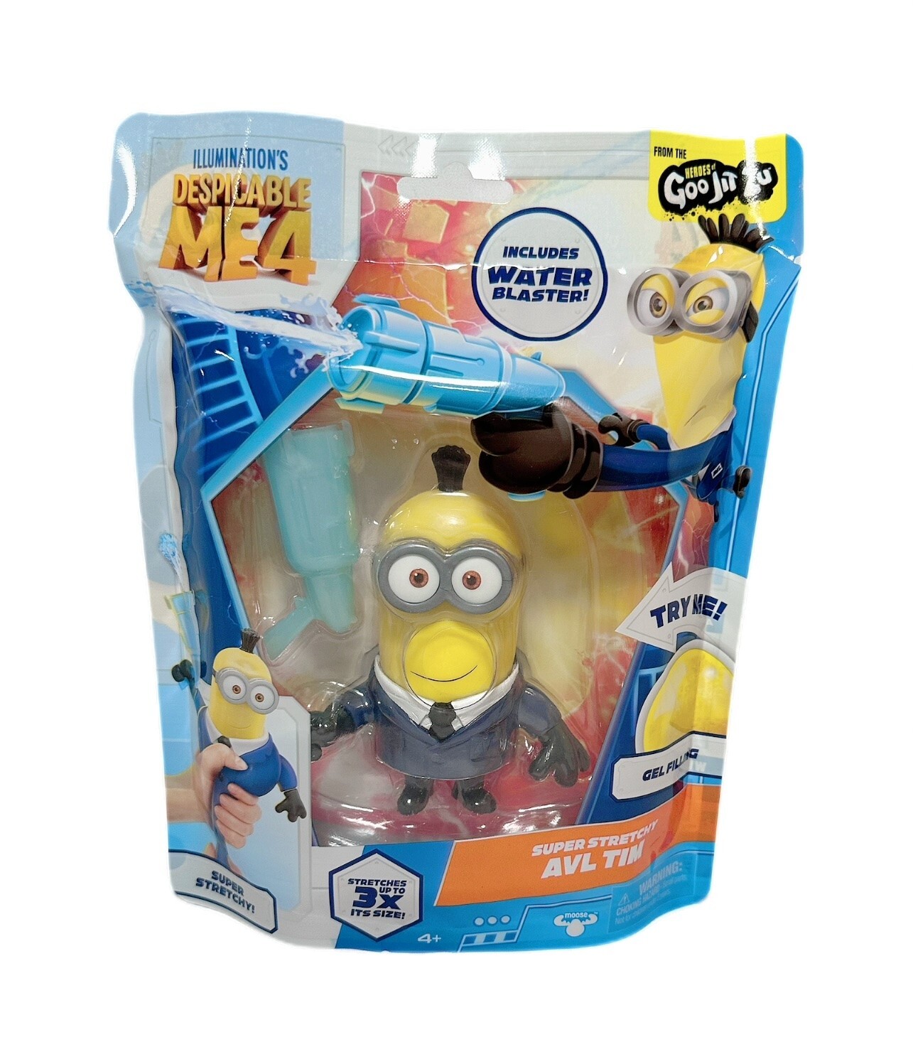 Cattivissimo Me 4 Goo Jit Zu Tim AVL Minion Blaster Acqua Elastico Giocattolo Nuovo