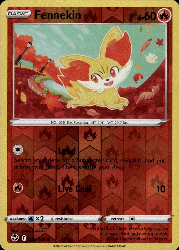 Fennekin 025/195 REVERSE HOLO Silver Tempest C quasi nuovo ryoma uratsuka Pokemon