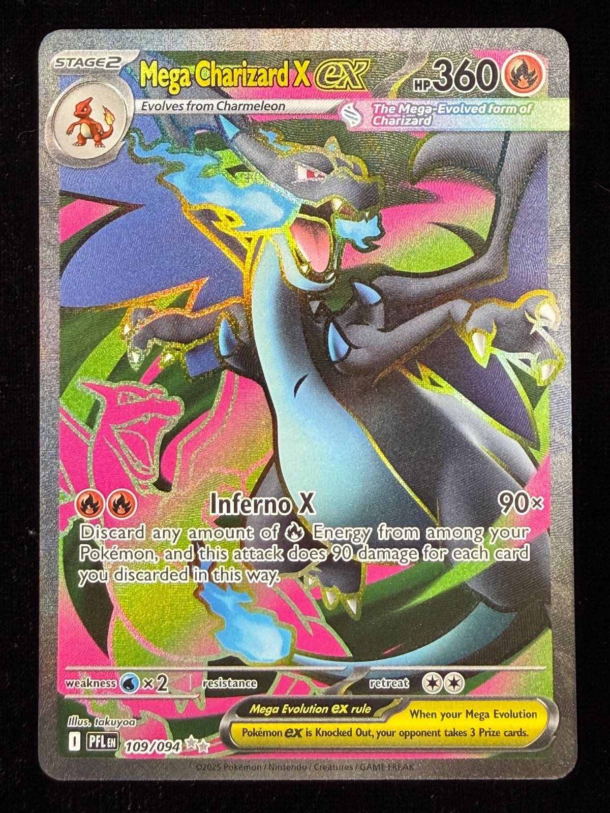 Mega Charizard X ex - Holo Ultra Rare ME02: Phantasmal Flames 109/094 NM