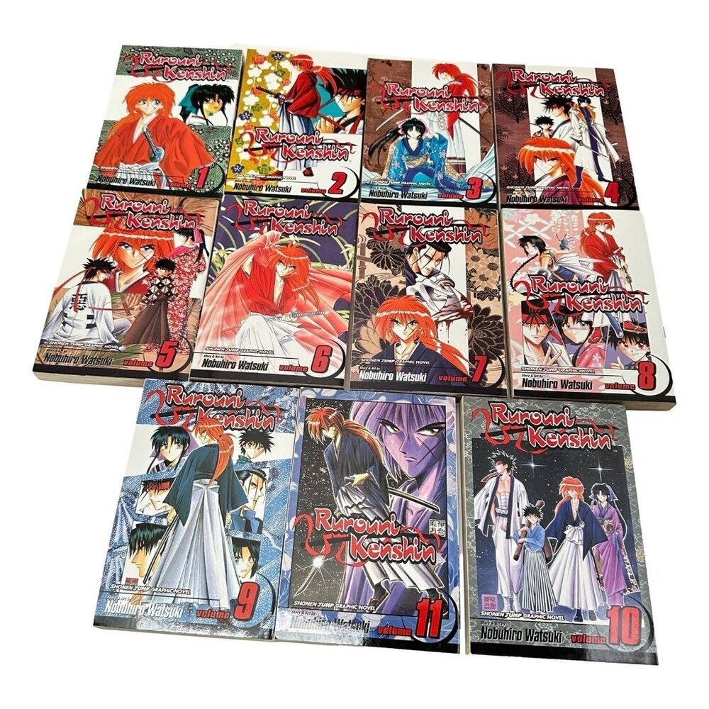 Rurouni Kenshin Manga Graphic Novel Lot 11 Watsuki Vol 1 to 11 English PB