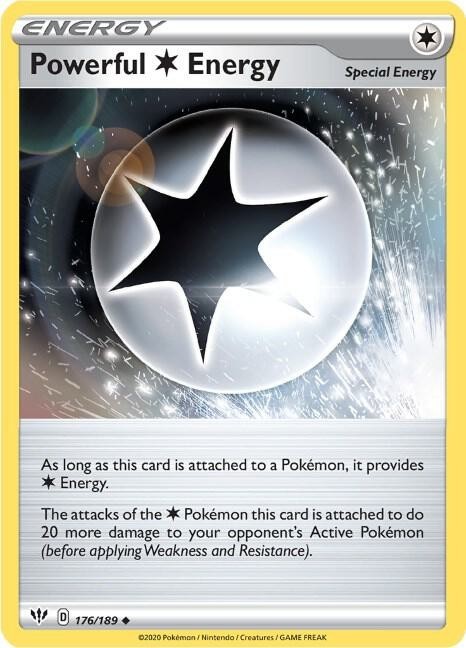Potente Energia Incolore 176/189 Pokemon Oscurità Incendio Non Comune Near Mint