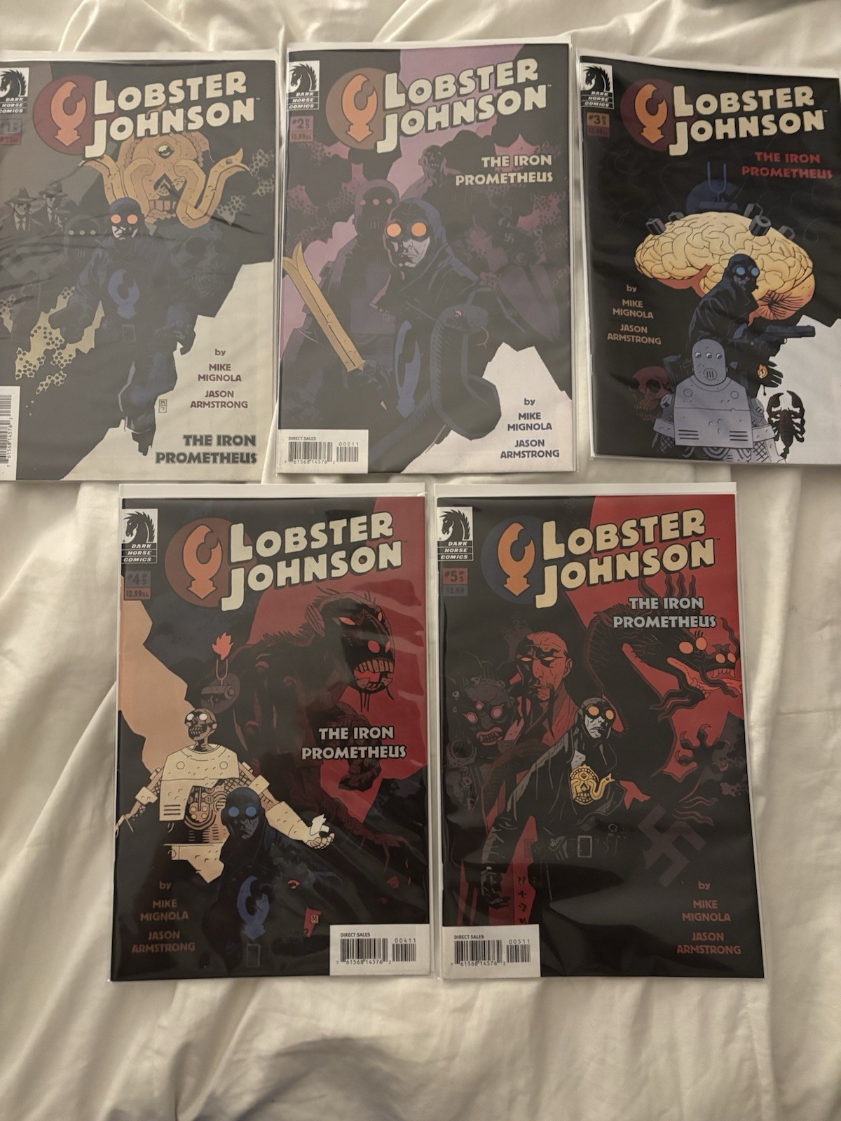Lobster Johnson: The Iron Prometheus #1-5 set completo (2007-2008) Dark Horse 