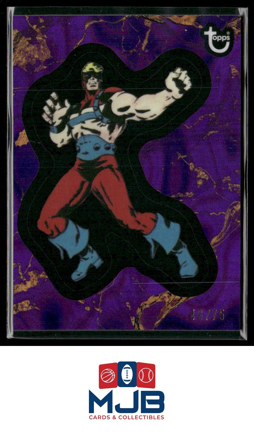 2025 Topps Marvel Comic Book Heroes 1975 Hank Pym Purple & Gold Lava #39 /75