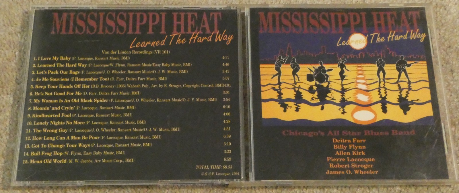 Mississippi Heat CD Learned The Hard Way Chicago All Star Blues Band 1994 VR-101