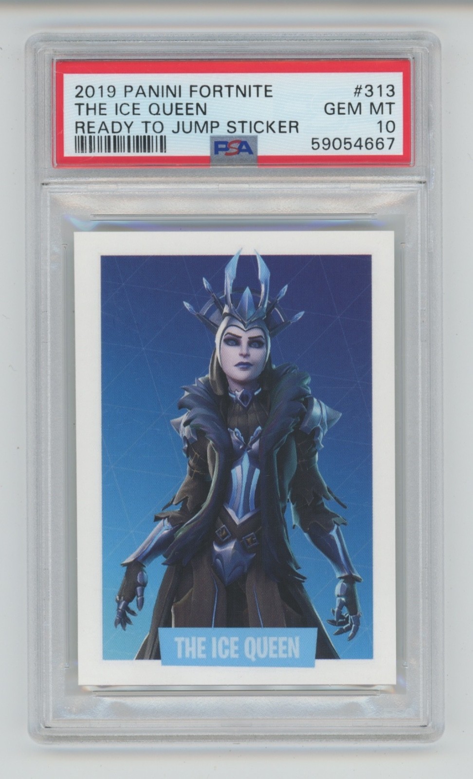 THE ICE QUEEN 2019 PANINI FORTNITE #313 READY TO JUMP STICKER PSA 10 POP 1