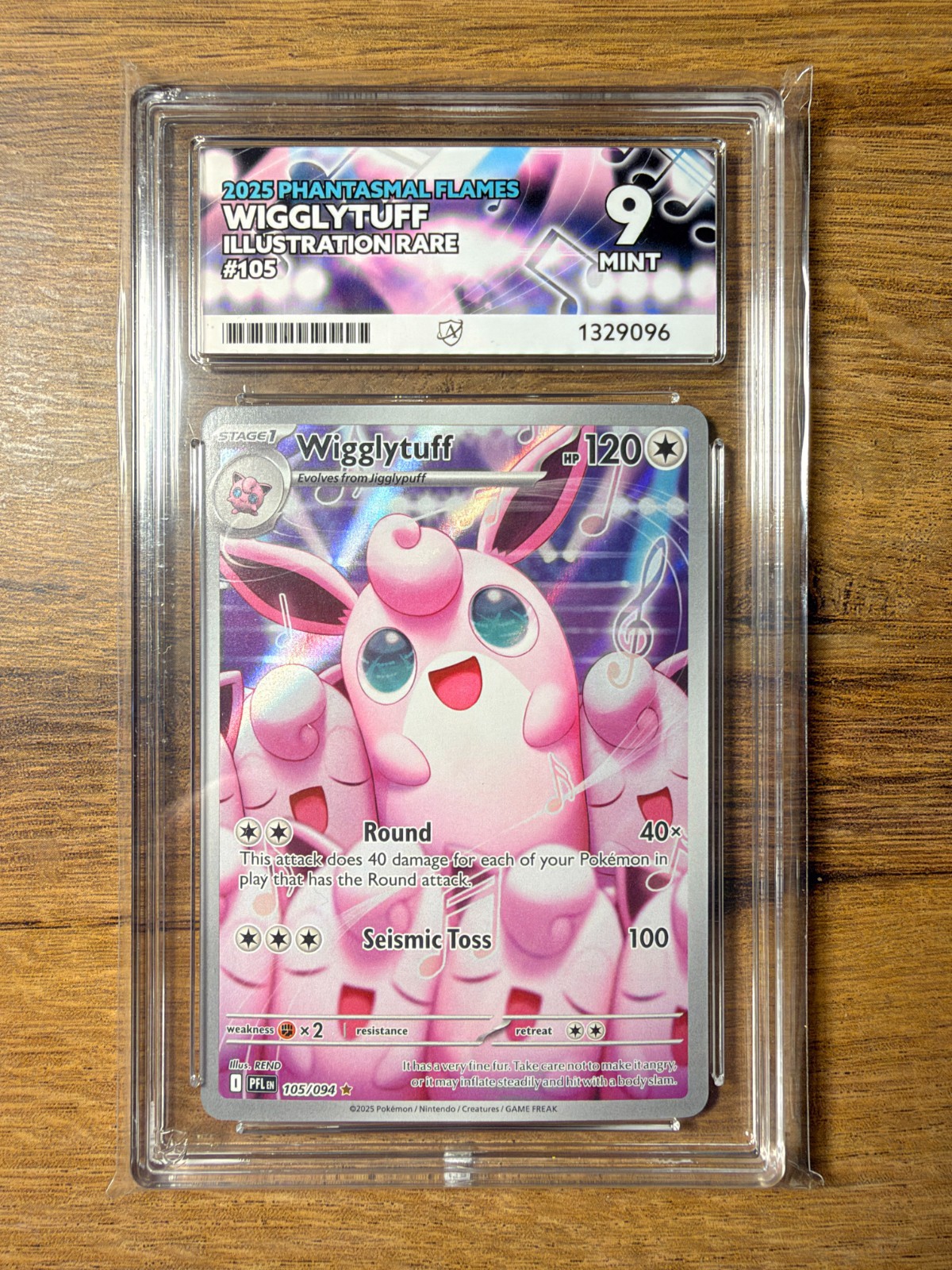 Pokemon TCG Phantasmal Flames Wigglytuff 105/094 Illustration Rare ACE Grade 9
