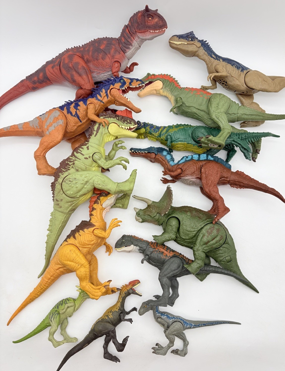 Lotto Jurassic World figure dinosauro suono articolato TESTATO FUNZIONANTE pacchetto 13 pz
