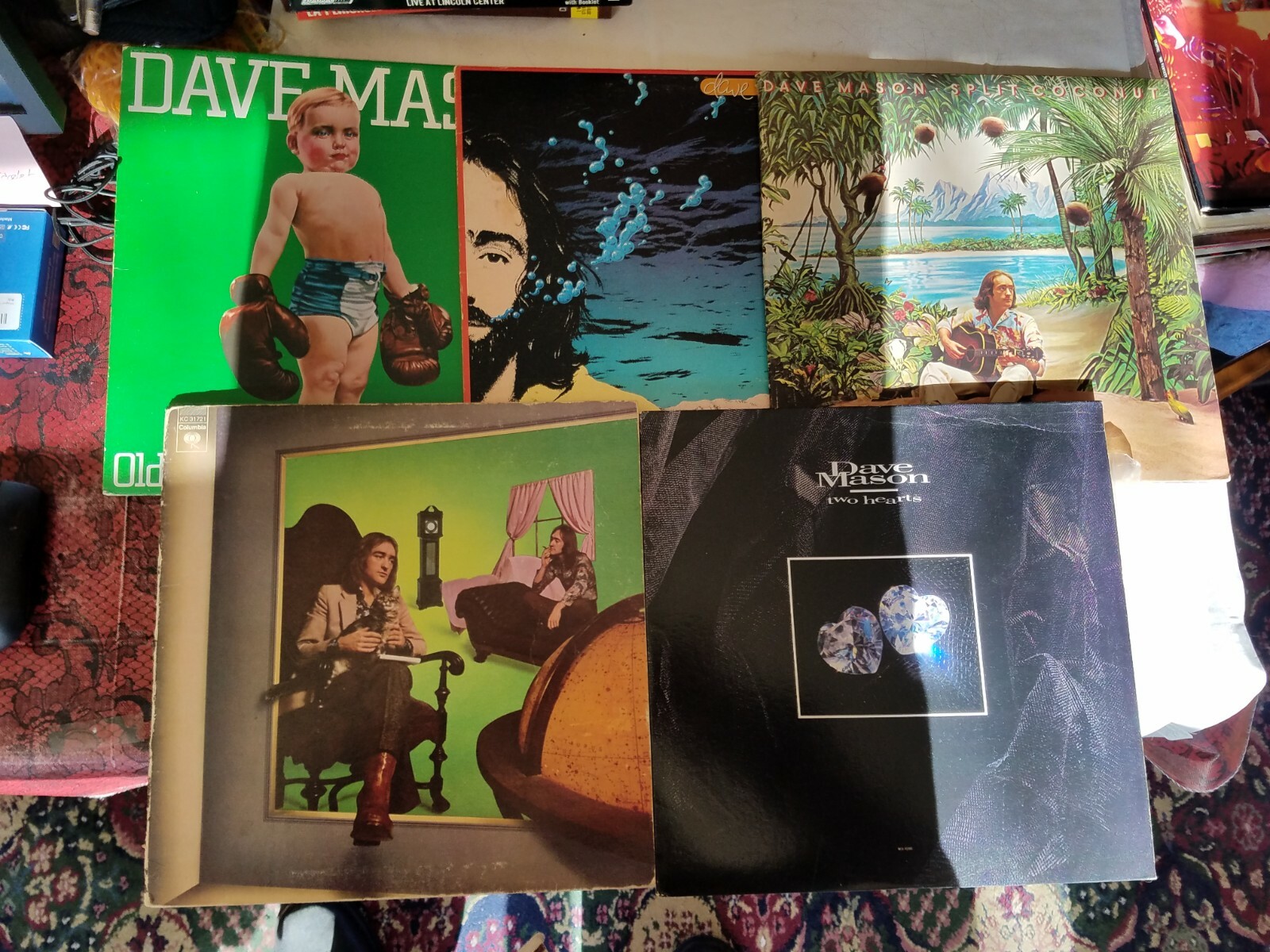 5 Different DAVE MASON Lp Vinyl Records Old Crest Let it Flow Coconut Hearts Its