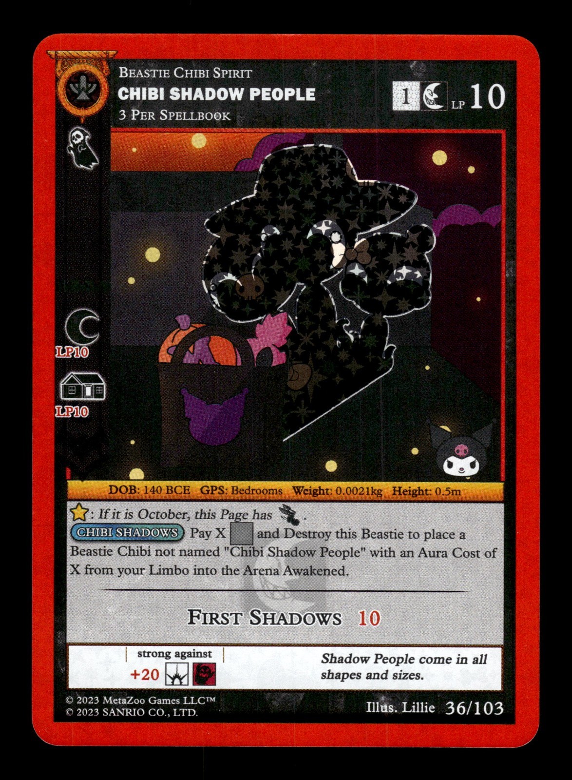 Chibi Shadow People 36/103 MetaZoo Kuromi's Cryptid Carnival Reverse Holo