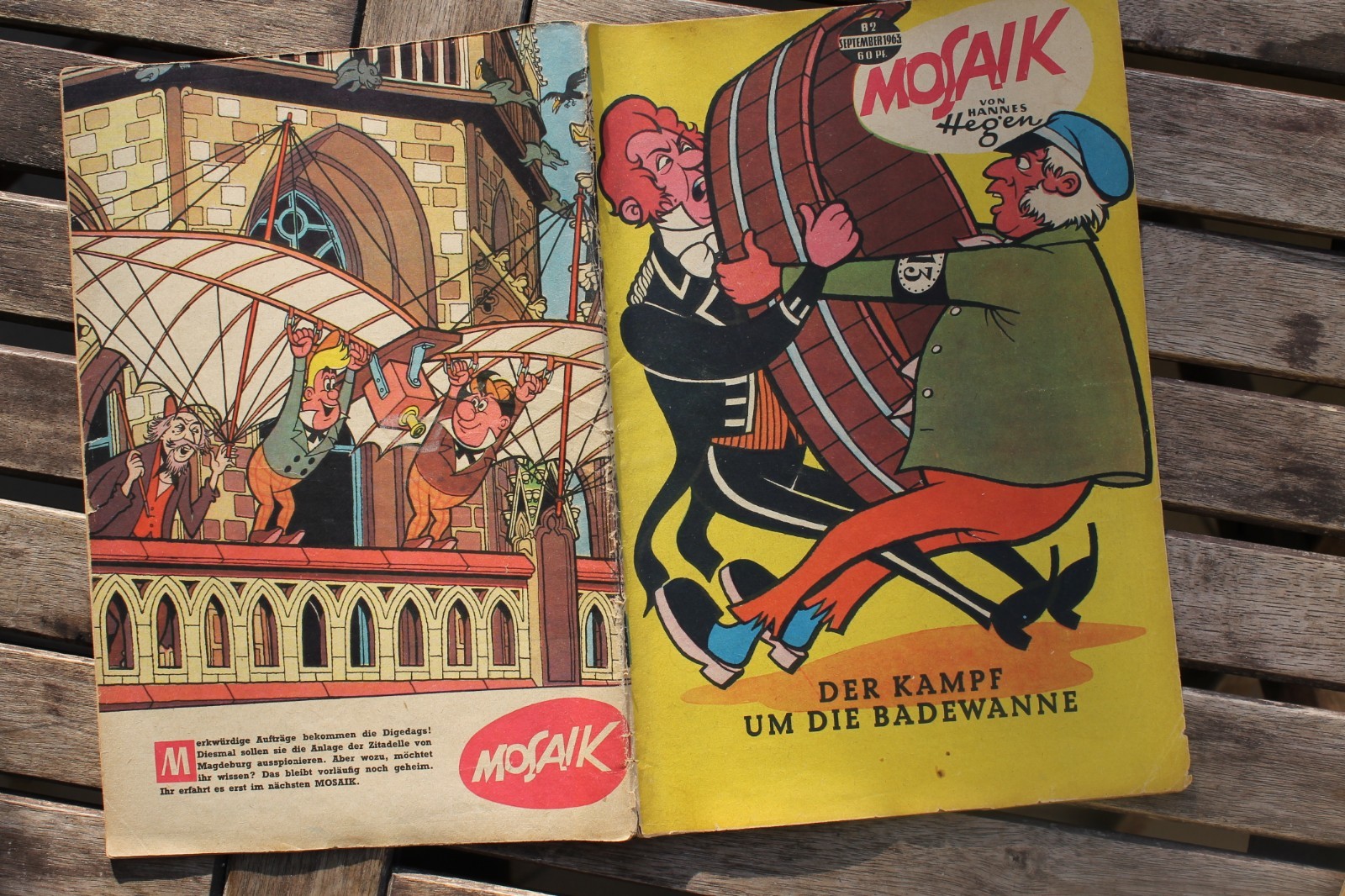 Originale Mosaico Hannes Hegen No. 82 Battaglia Um Die Vasca September 1963
