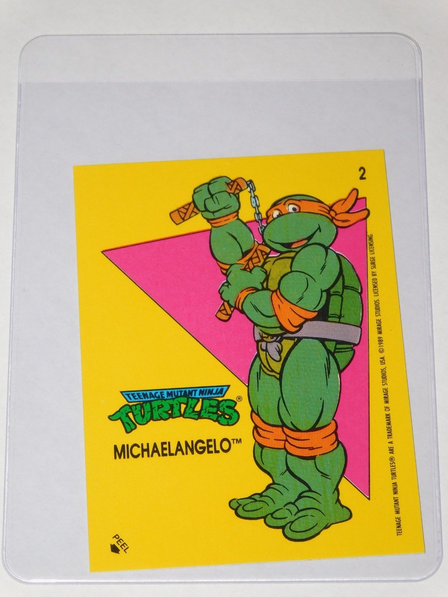 1989 TOPPS TEENAGE MUTANT NINJA TURTLES MICHAELANGELO ADESIVO #2