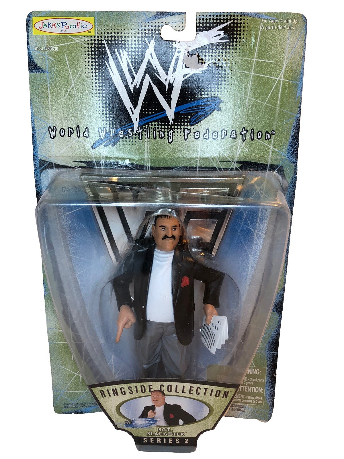 1998 JAKKS PACIFIC WWF MOC BCA RINGSIDE COLLECTION SERIES 2 SGT SLAUGHTER
