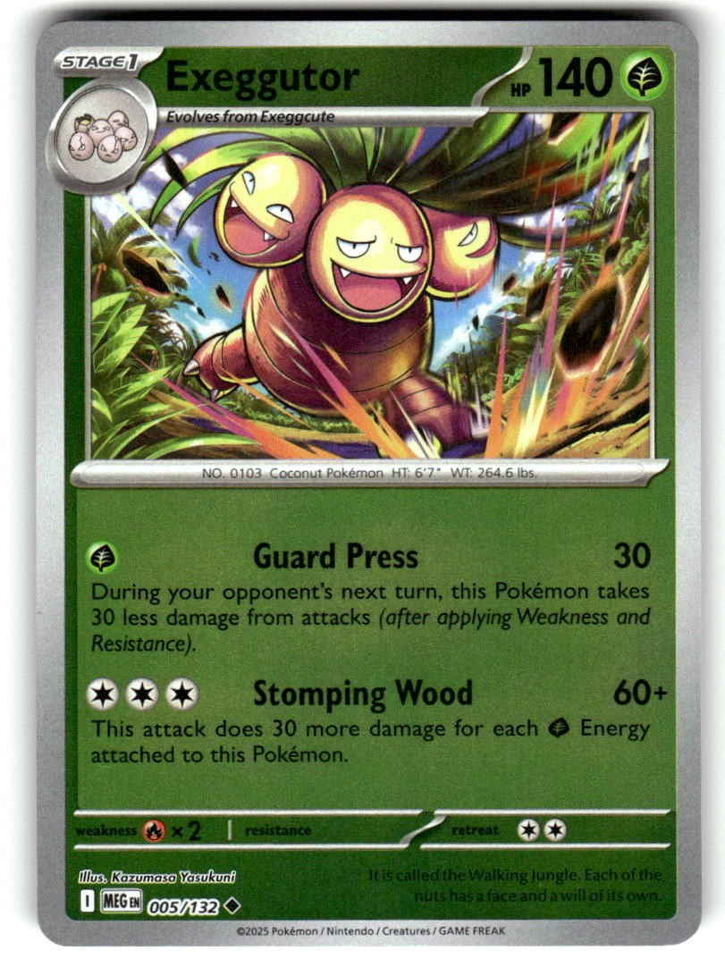 Exeggutor Reverse Holo Non Comune Mega Evolution 005/132 quasi nuovo