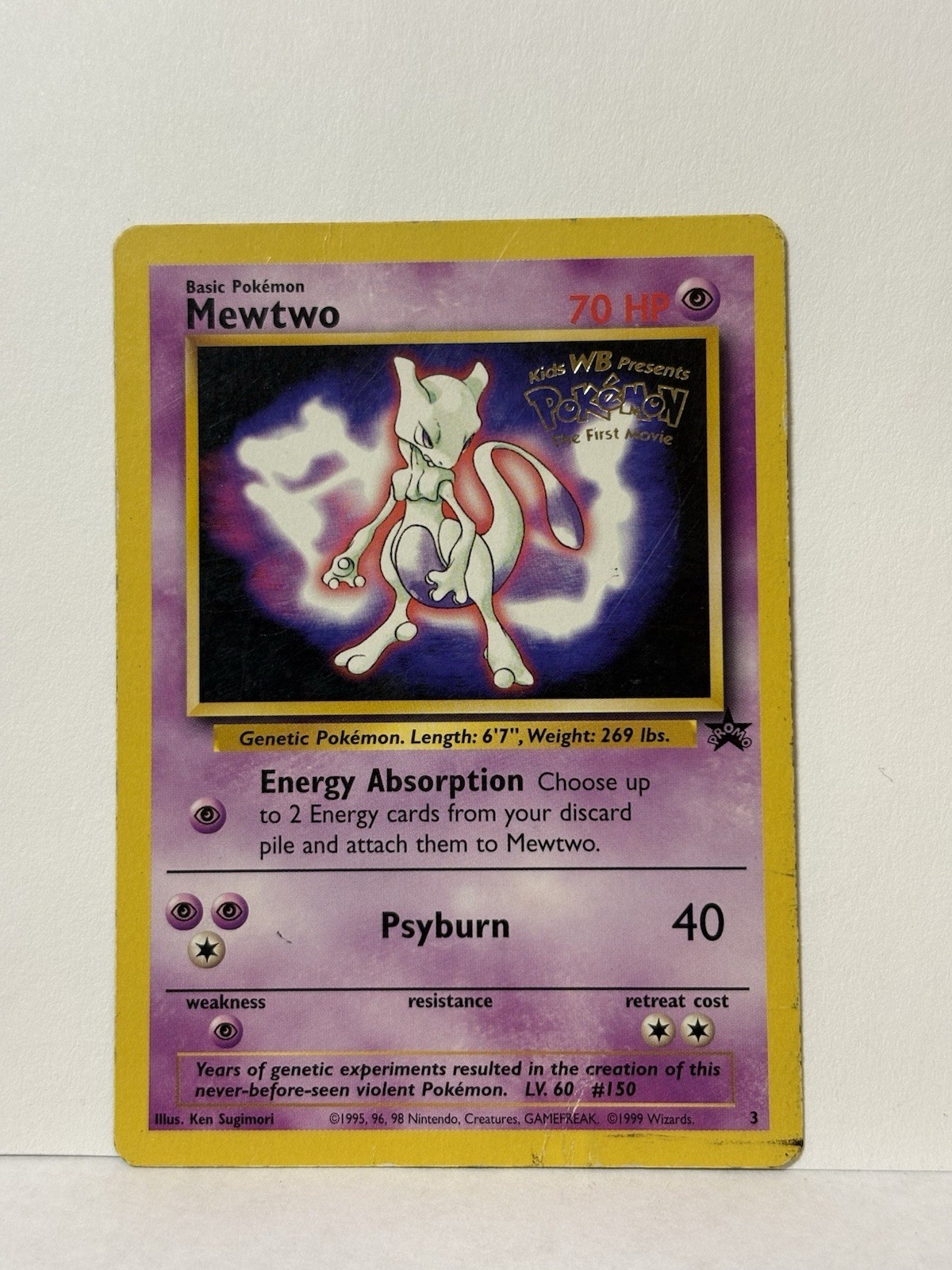 1999 Pokemon Mewtwo #3 Black Star Promo the First Movie TCG
