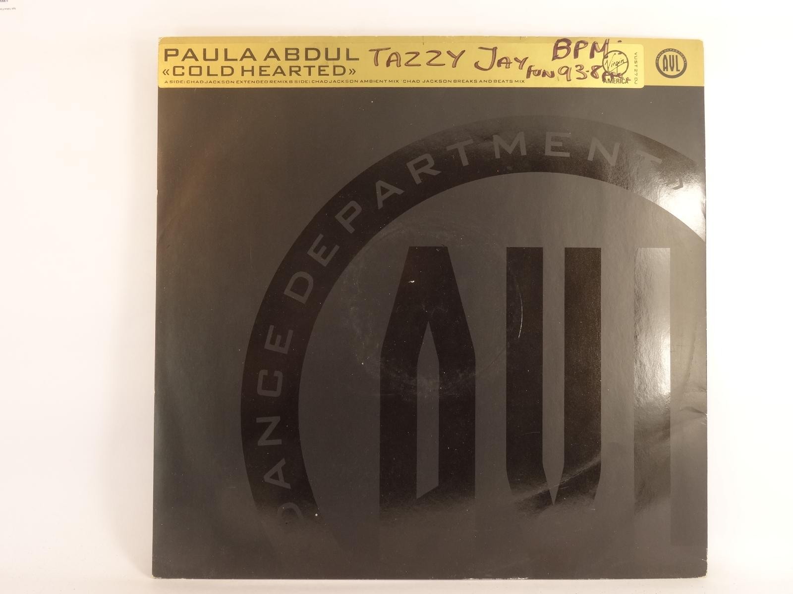PAULA ABDUL COLD HEARTED (286) 2 Track 12" Single plus Company Sleeve VIRGIN