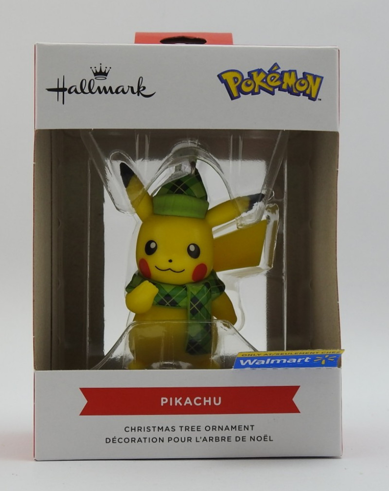 Hallmark Pokemon Pikachu Christmas Ornament Green Plaid Hat Scarf Walmart NIB