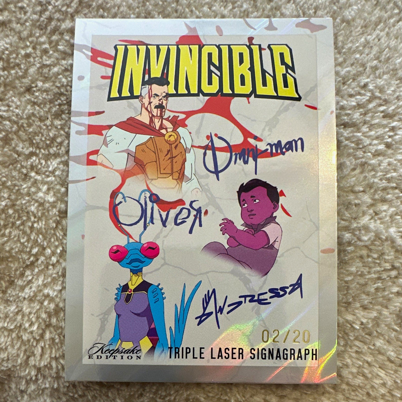 2026 Invincible #421 Omni-Man Oliver Andressa Triple Signagraph 02/20 Keepsake
