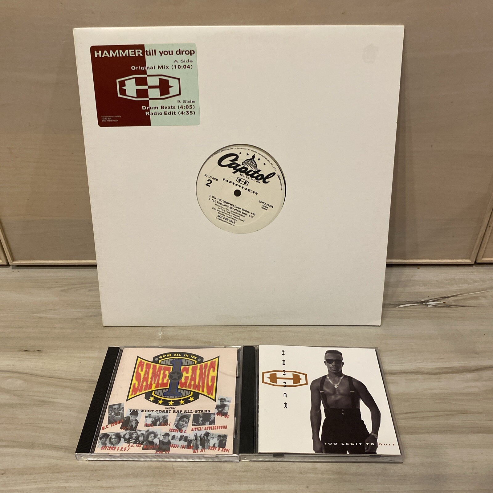 MC Hammer LOT Till You Drop  PROMO SINGLE Vinyl Same Gang Too Legit To Quit