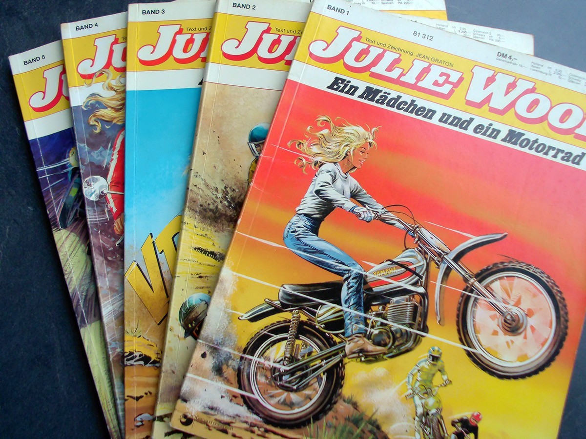 Julie Wood 1 2 3 4 5 serie completa 1978, Michel Vaillant, rivista Zack