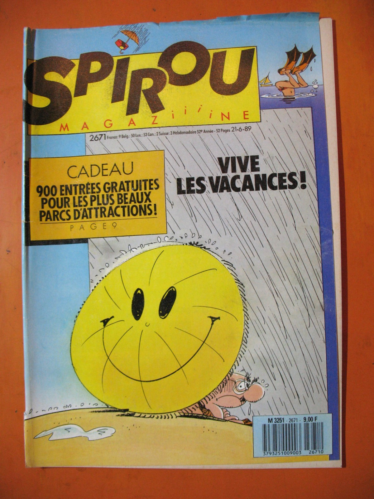 SPIROU Magazine N° 2671 du 21/06/1989- Vive les vacances !