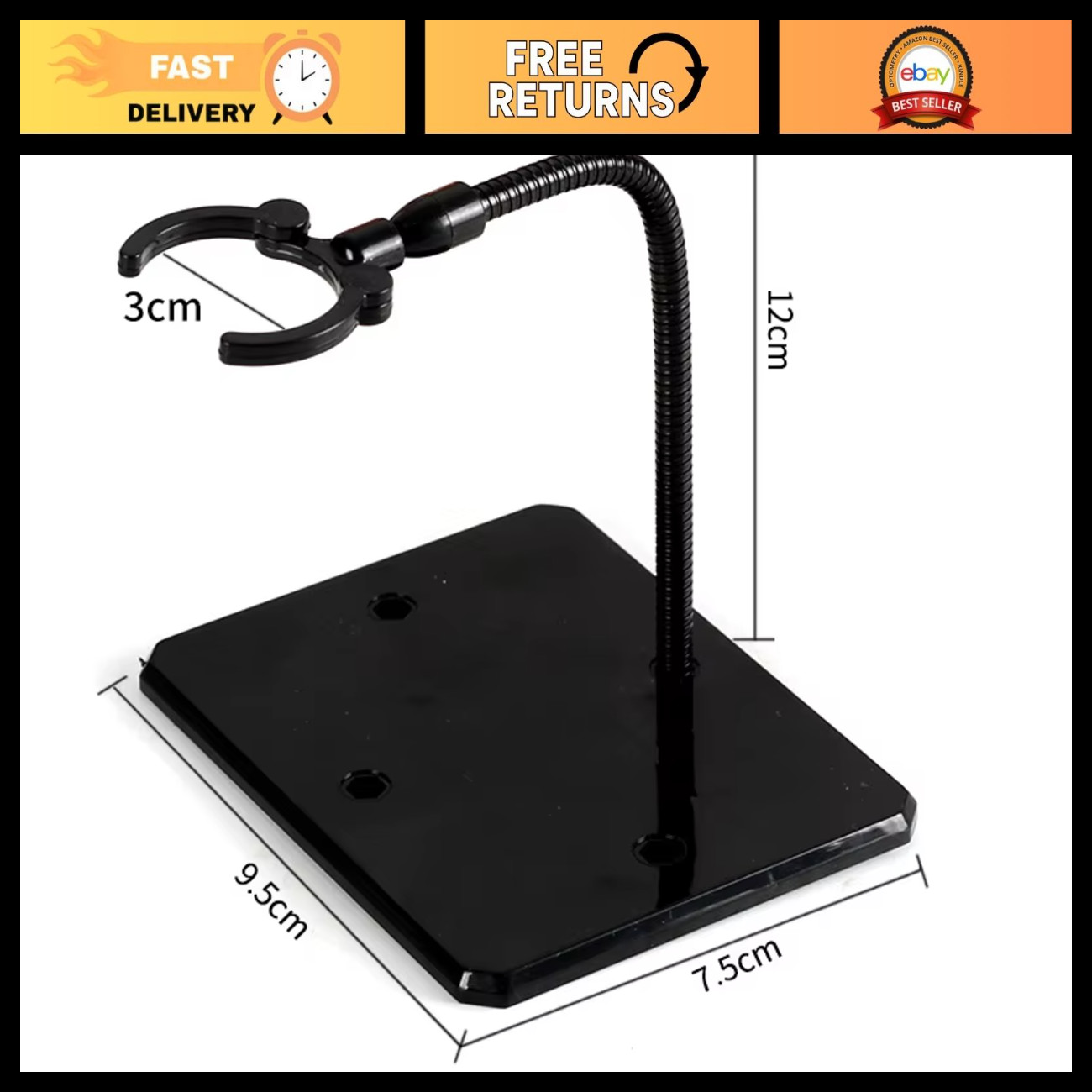 Espositore per action figure flessibile regolabile con base in metallo per bambole e coll