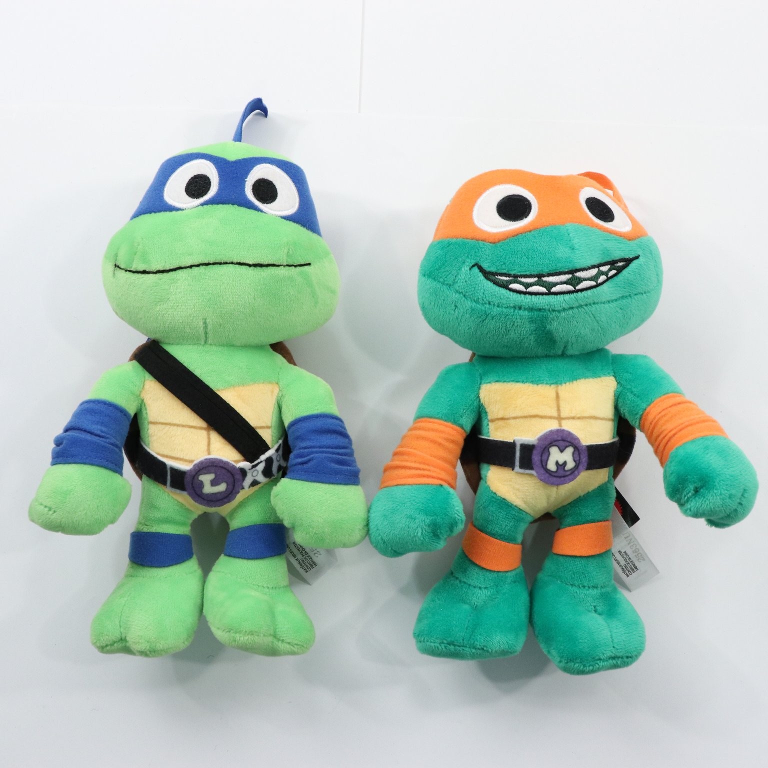 Leonardo & Michelangelo TMNT Teenage Mutant Mayhem 9" Peluche Set Tartarughe Ninja