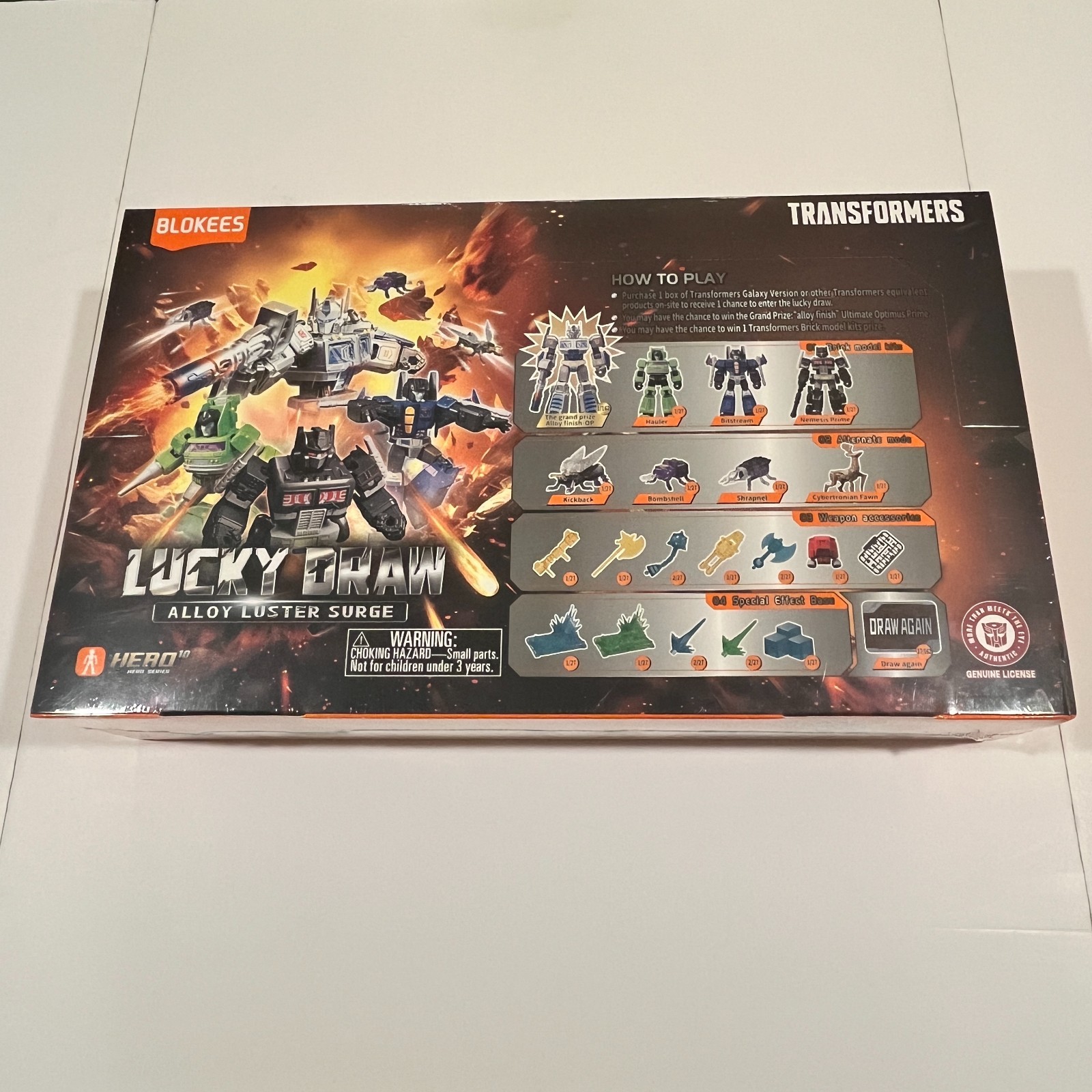 Blokee Transformers Galaxy Lucky Draw Lega Luster Surge LEGGERE DESCRIZIONE NUOVO