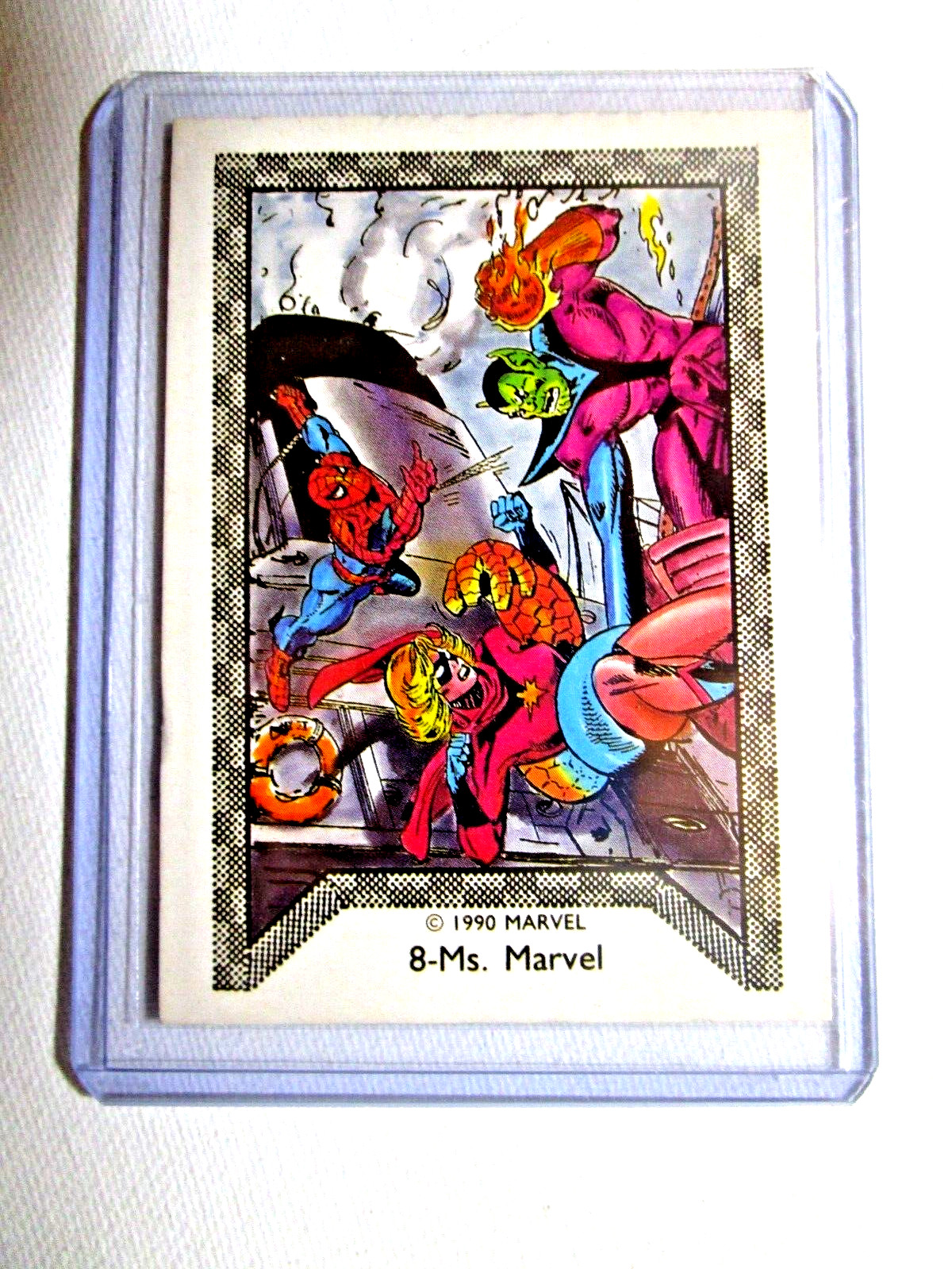 MARVEL COMIC IMAGES 1990 SPIDER-MAN TEAM UP TRADING CARD 8 MS MARVEL~